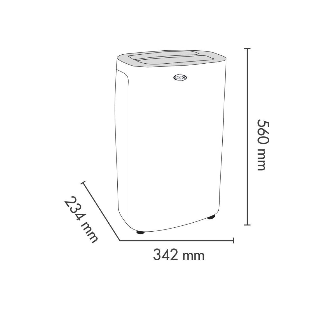 Argo DRY NATURE 21 Deumidificatore 21 l-24h per ambienti fino a 24 m² serbatoio 3,8 L timer umidostato R290 colore Bianco