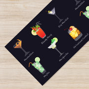 Tappeto Cucina Antiscivolo Made in Italy Passatoia Antimacchia Multiuso Corridoio Soggiorno Lavabile in Lavatrice - 50x100 - Coktail Simple