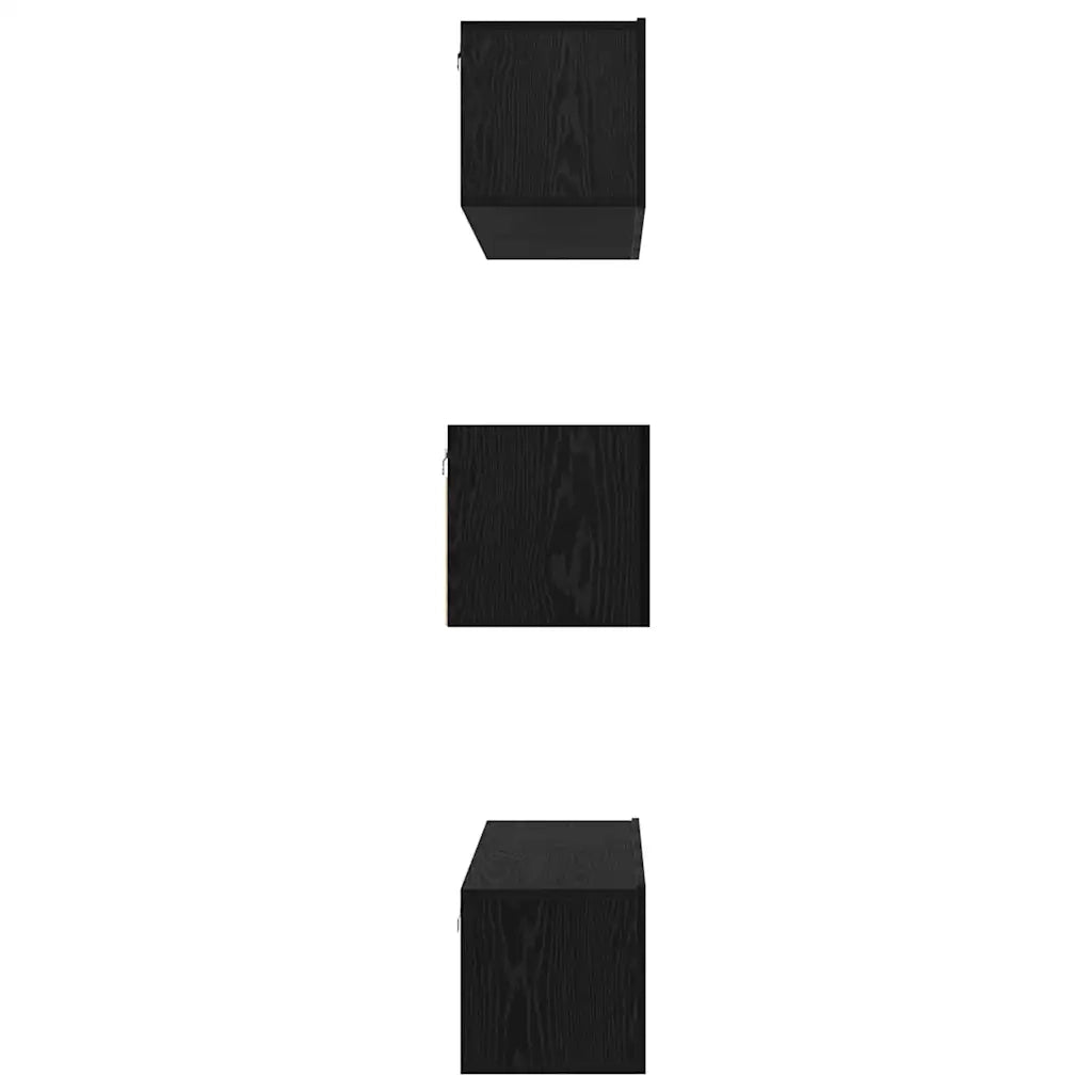 Set mobile TV 6 pz-Credenza per TV Rovere Nero Legno multistrato 203049