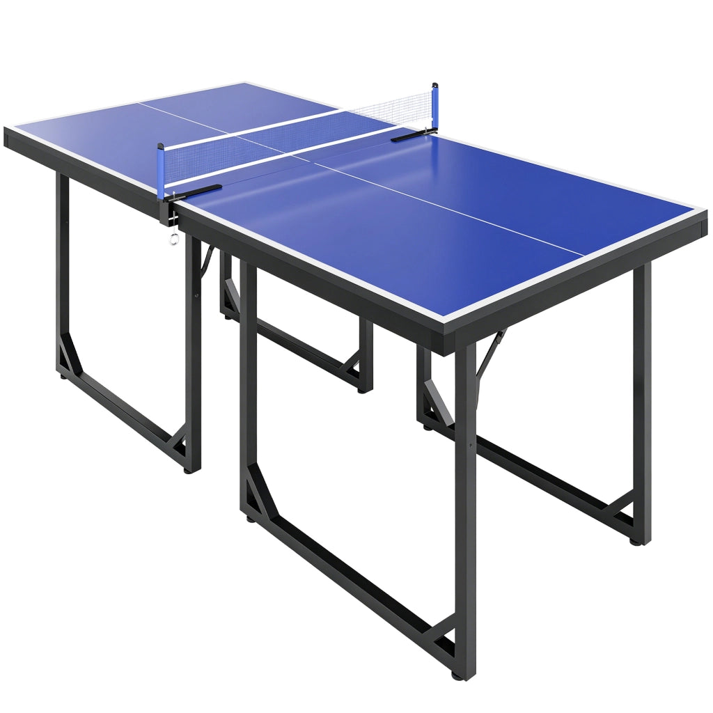 Tavolo da Ping Pong Pieghevole per Interni, Tavolo Ping Pong con Rete, Montaggio Non Richiesto, 182x91 cm, Blu e Viola