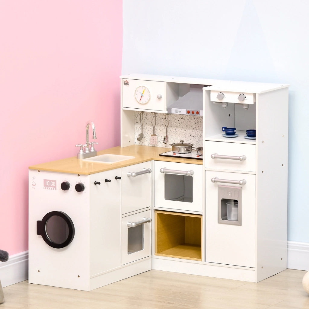 Cucina Giocattolo in Legno per Bambini ¨C Minimal ¨C Bianco con Luci e Suoni