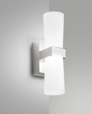 Iglesias Lampada da parete a LED integrato 8W 720lm 3000K Warm White Cromo IP44 - Design moderno in metallo e metacrilato Classe II 230V