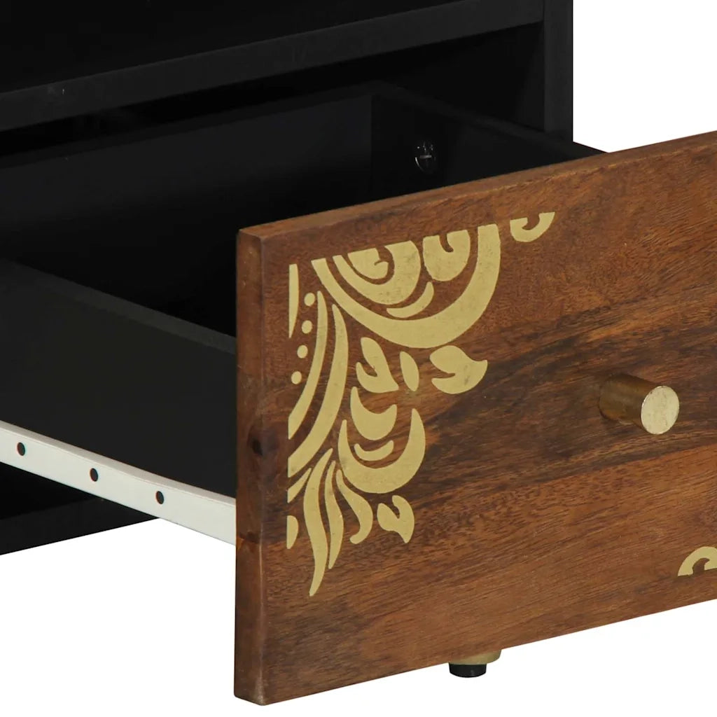 Mobile TV Marrone miele 70 x 33 x 46 cm Legno di mango massello 4018737