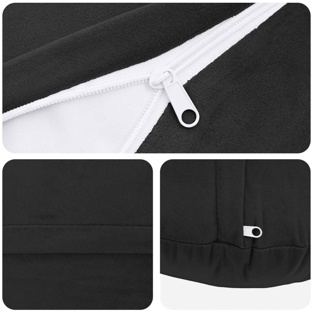 Federa 2 pcs HEERLEN Nero Ø 30 cm Velluto 921895