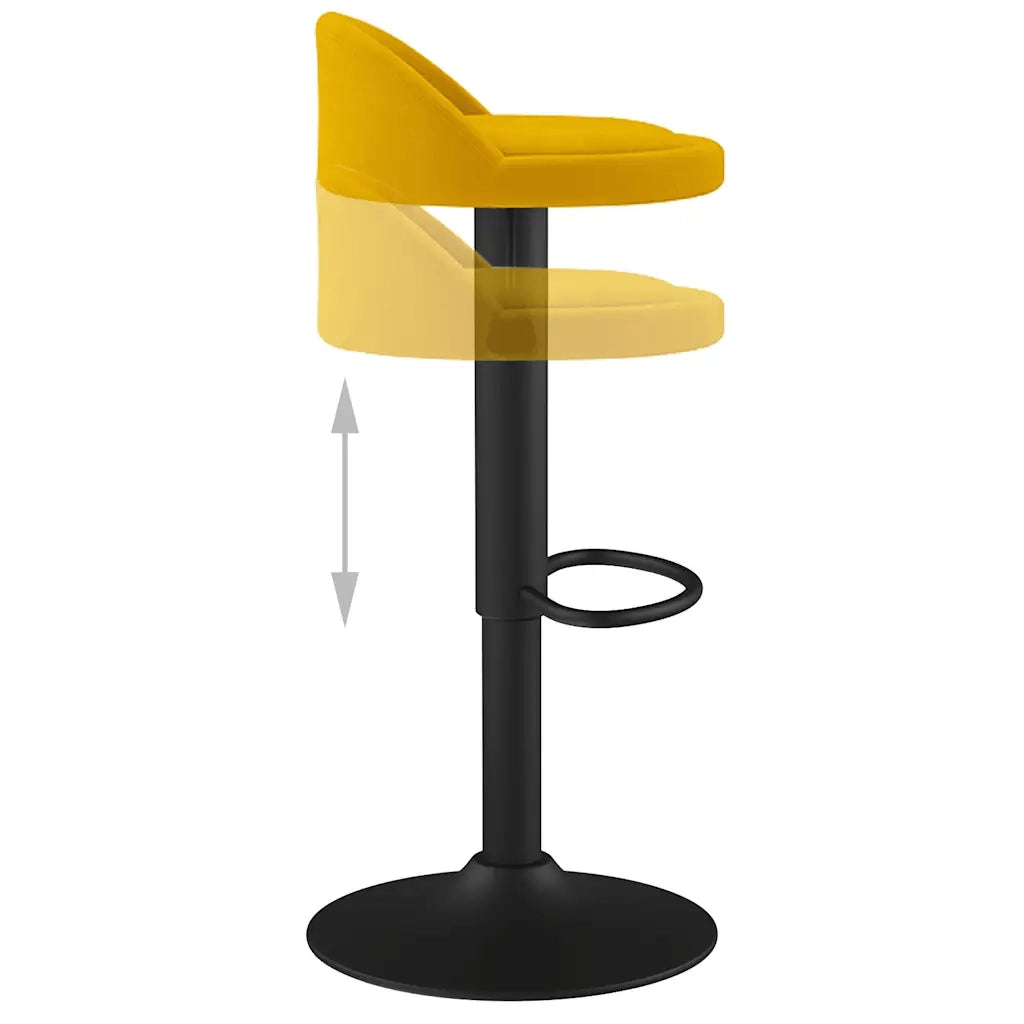 Sgabello da Bar Giallo in Velluto 333597