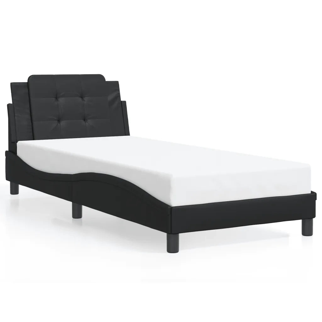 Giroletto con LED senza Materasso-Struttura Letto Zadar Nero 90x200 cm