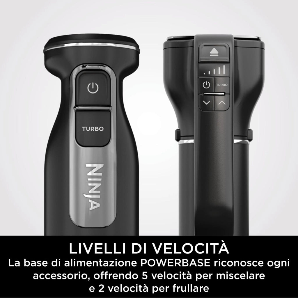 Ninja CI100EU Powerbase Frullatore ad Immersione 3 in 1 850 W 7 Velocita' Tritatutto 0,7 L colore Nero
