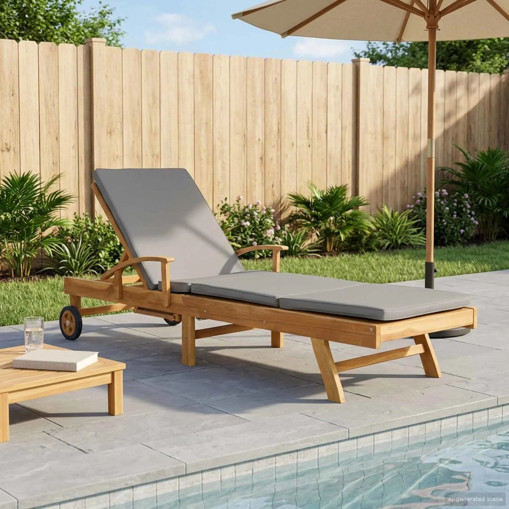 Lettino da sole 100% Poliestere Teak Solido 42032674