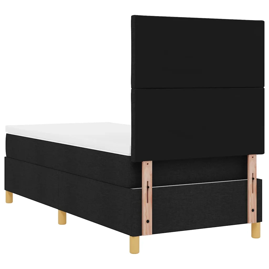 Letto a Sorgente LED con materasso Nero 100 x 200 cm Tessuto 3343154
