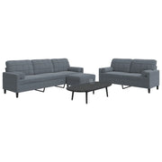 Set di Divani 3 pz con Cuscini e Rinforzi Grigio Scuro Velluto 3278502