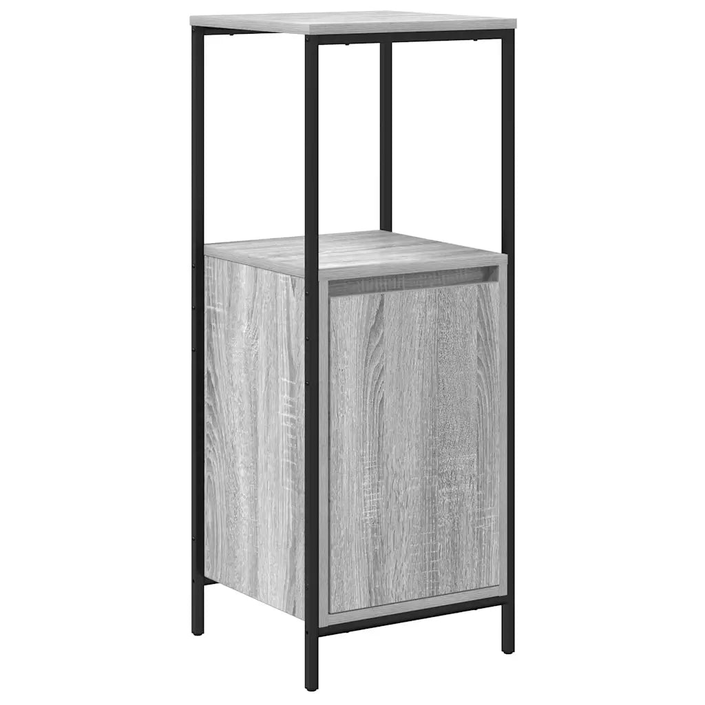 Set di mobili per il bagno con porta 3 pcs Grigio sonoma e Nero 3328382
