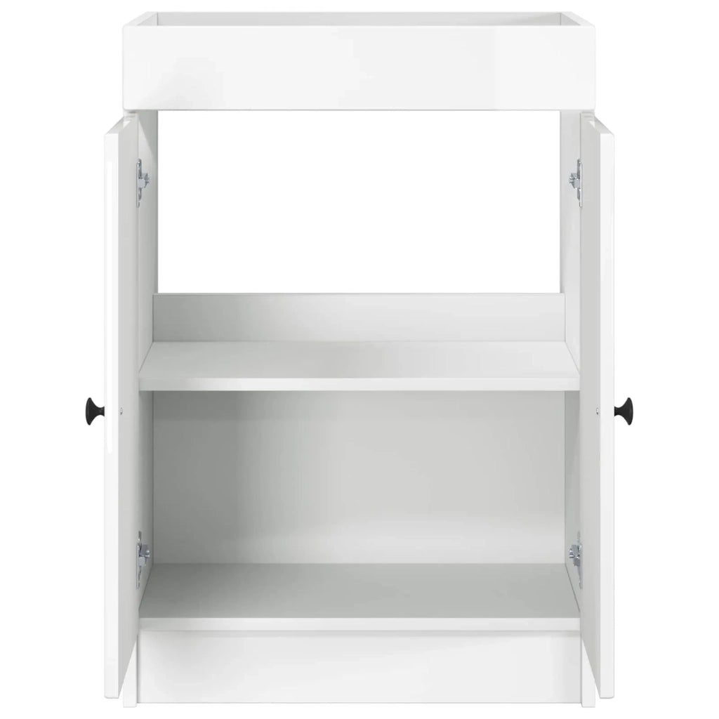 Mobiletto da bagno sotto il lavello Bianco Lucido 890008