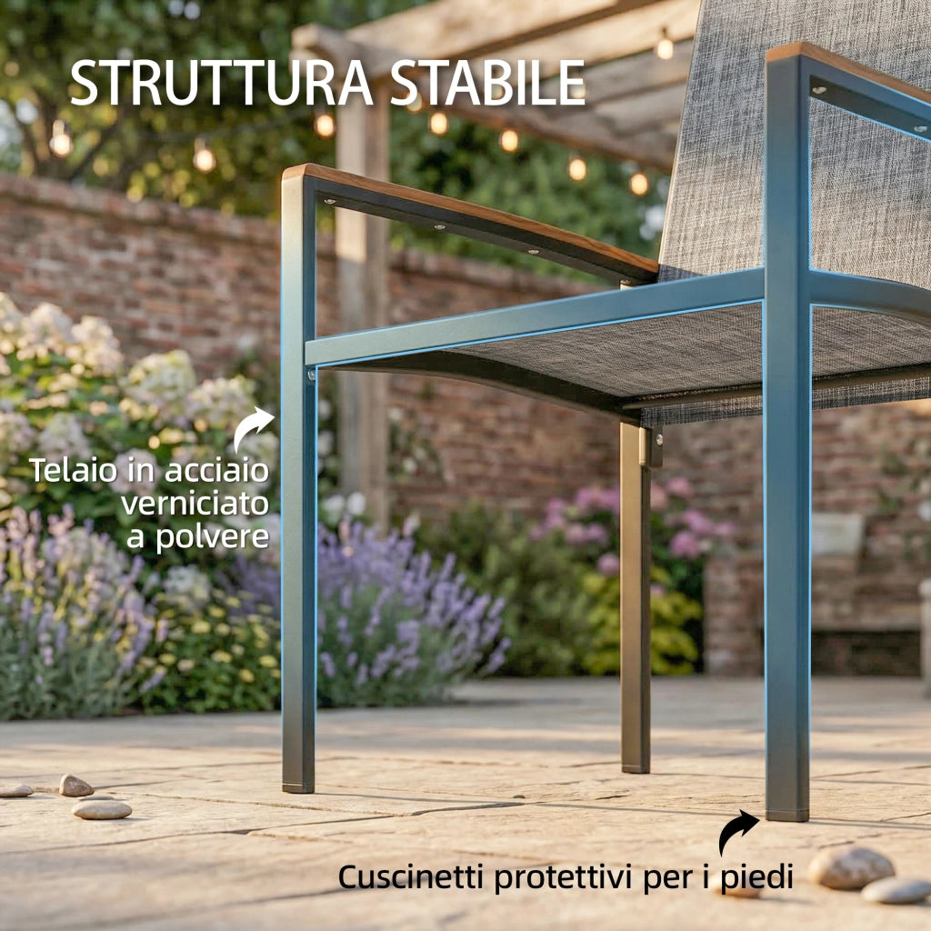 Set Bistr¨° 3 Pezzi: Sedie da Pranzo e Tavolo ¨C Minimal ¨C Grigio e Metallo