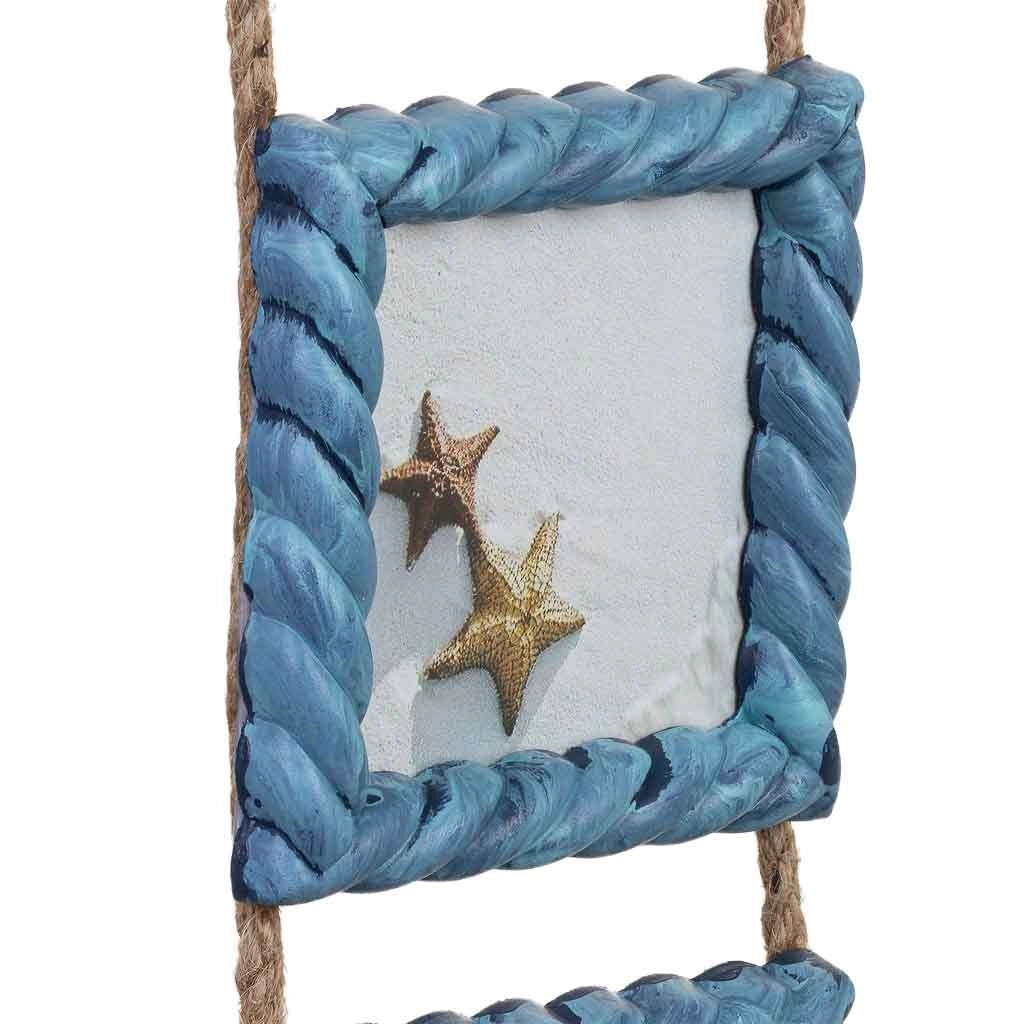 Cornice portafoto in legno blu, 13x2x56h cm