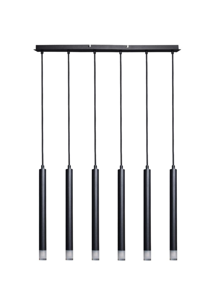 Lampada sospensione moderna nera barra 6xG9 Rabalux
