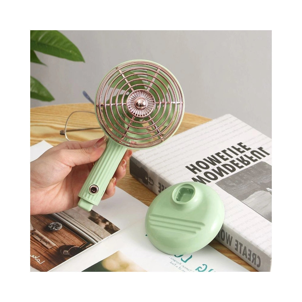 Trade Shop - Mini Ventilatore Ricaricabile Usb Portatile Pieghevole Per Casa Ufficio Estate -