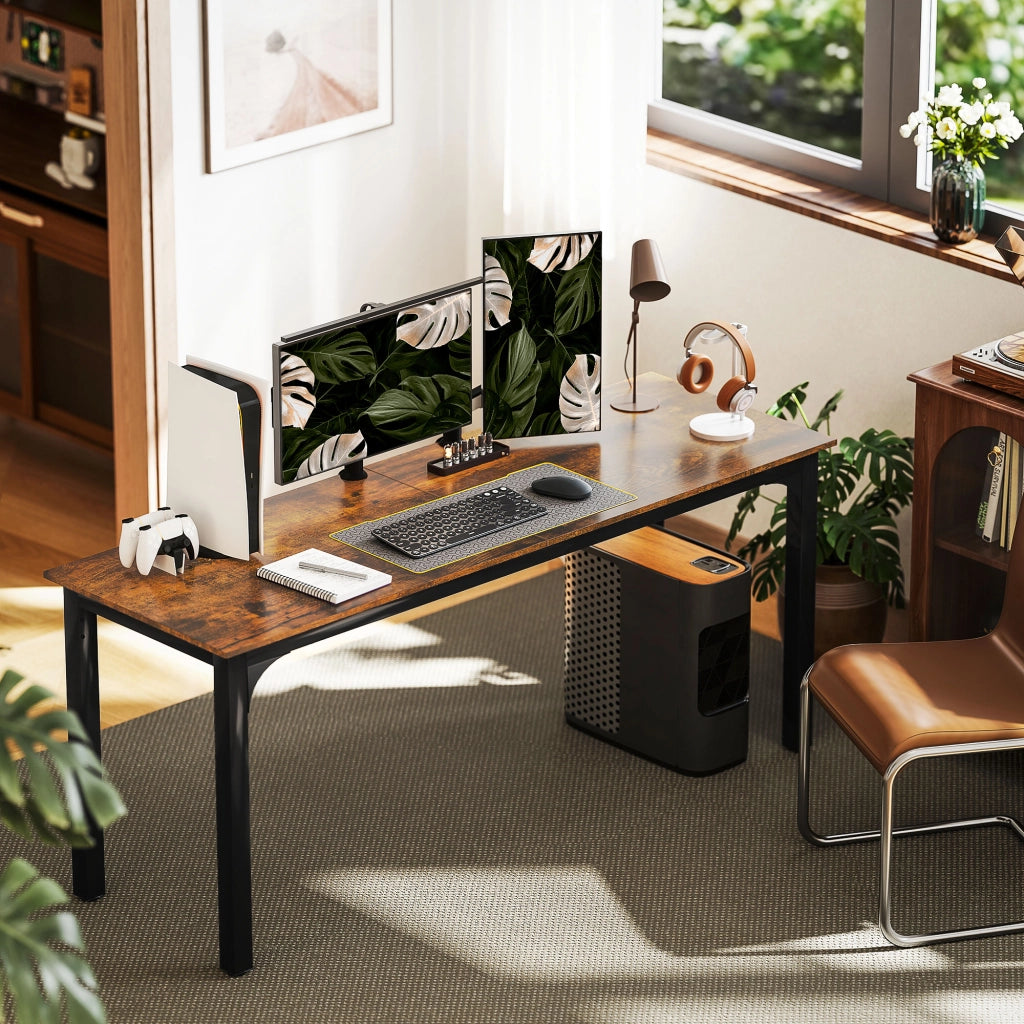 Scrivania da computer rustica in legno con cassetti ¨C Minimal ¨C marrone 100x50x75