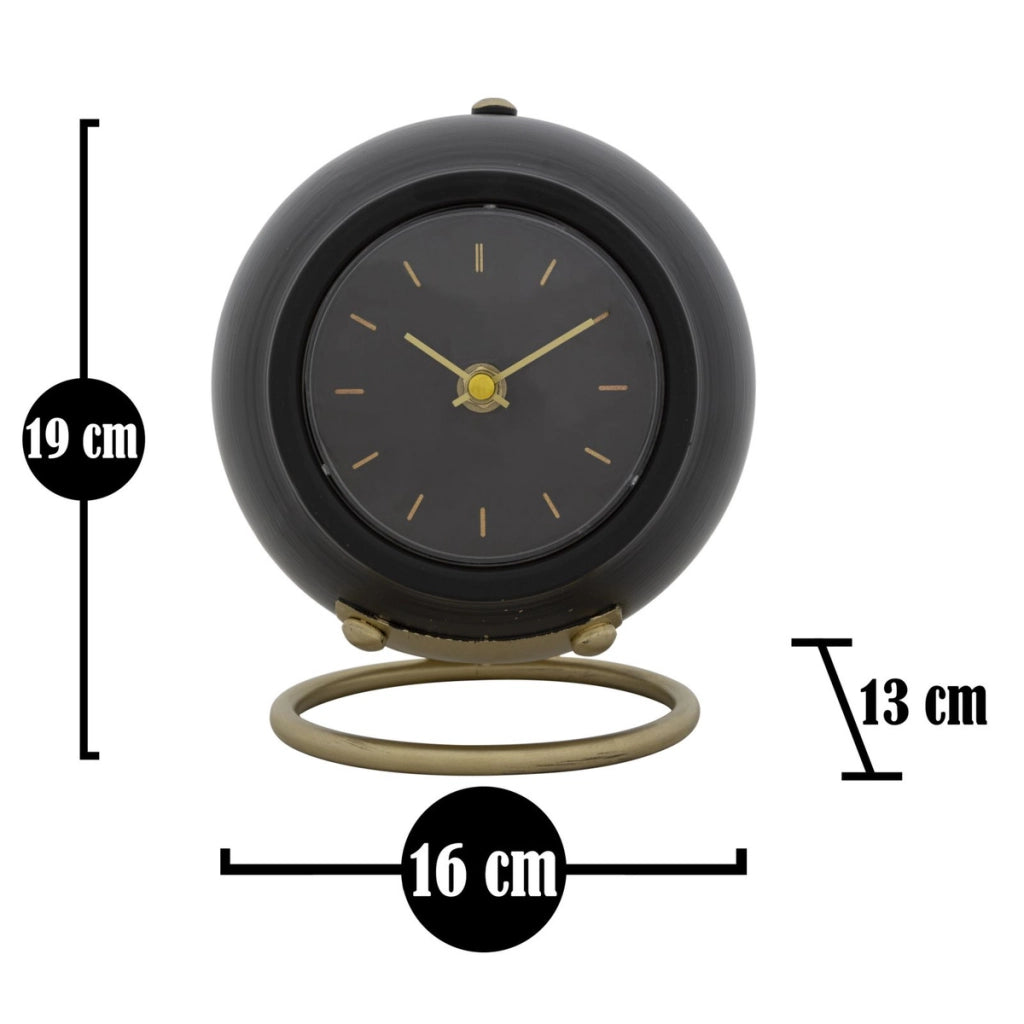 Orologio da Tavolo VKH295, Nero, Metallo, 16x13x19 cm