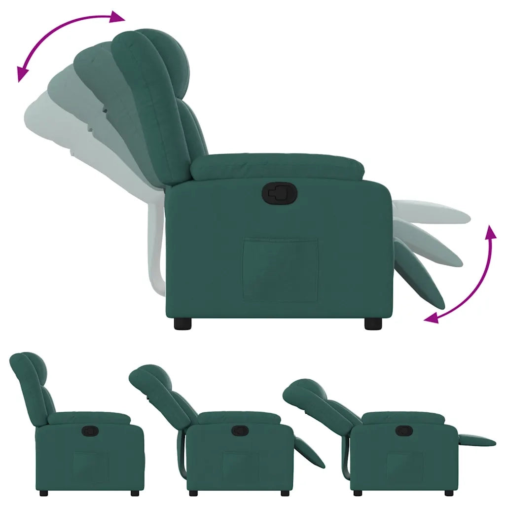 Poltrona Reclinabile in Tessuto Verde Scuro 373580