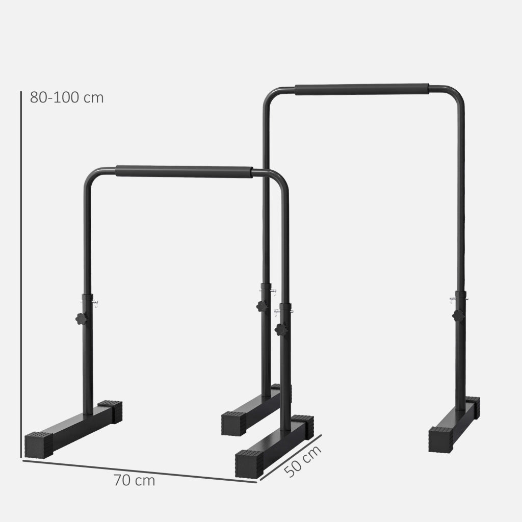 Stazione Fitness Parallele Regolabile ¨C Minimal ¨C Nero, Acciaio