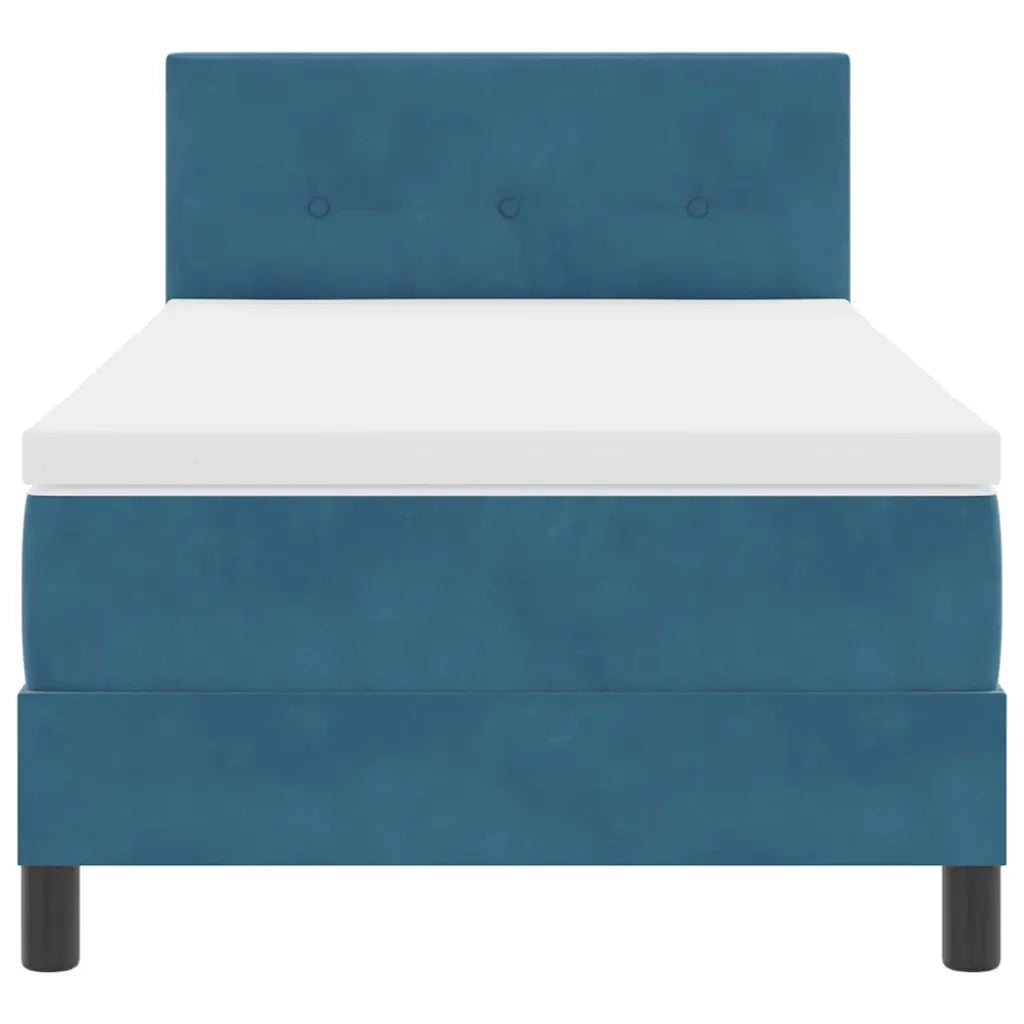 Letto a molle con materasso Blu Scuro 90 x 200 cm Velluto 3339150