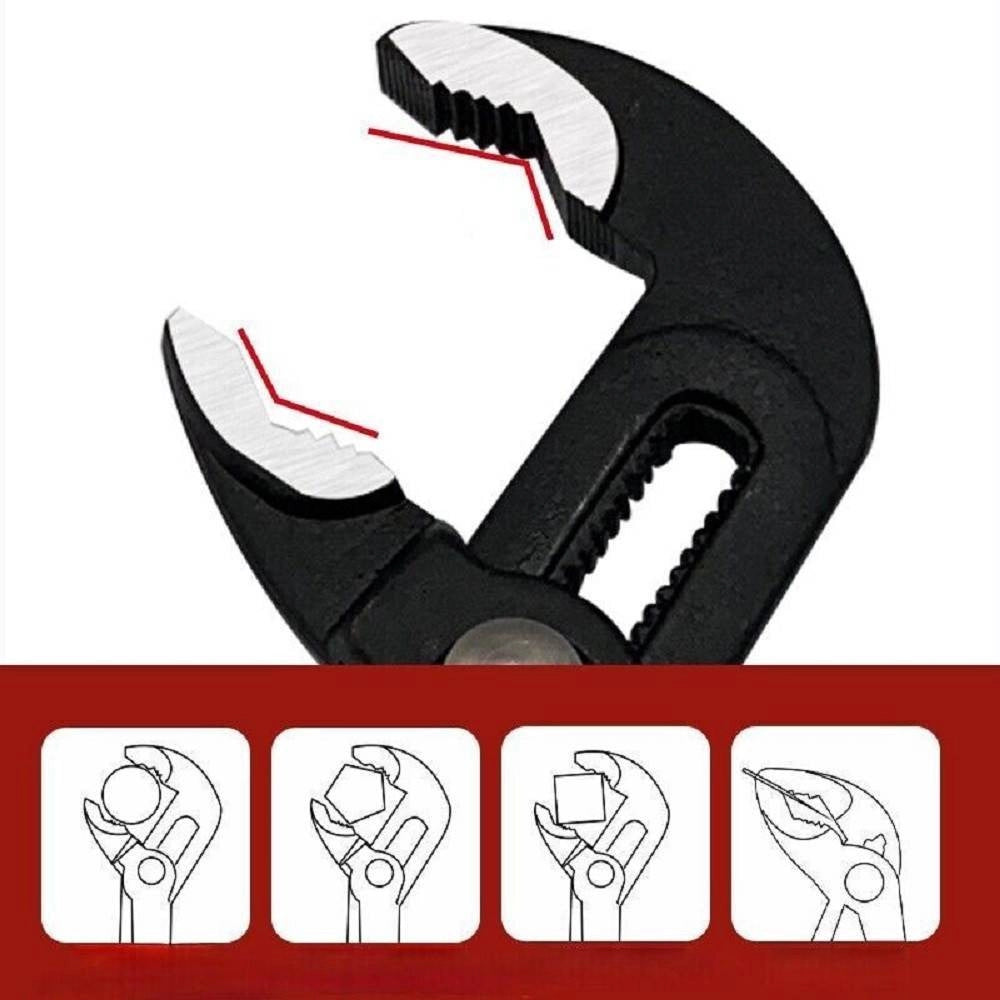 Trade Shop - Set 3 Pz Pinze Poligrip Pinza A Pappagallo Con Pulsante Regolabile 8" 10" 12" -