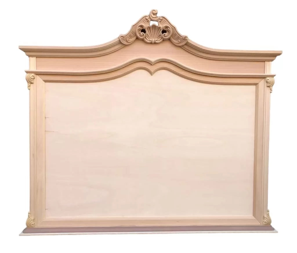 Specchio classico barocco legno grezzo 165x9x130 - Mobili 2G