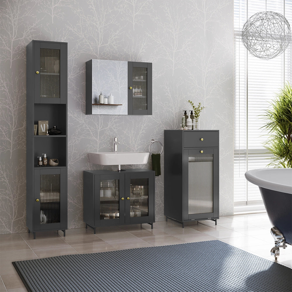Vicco  Grigio 3 pezzi con unità midi