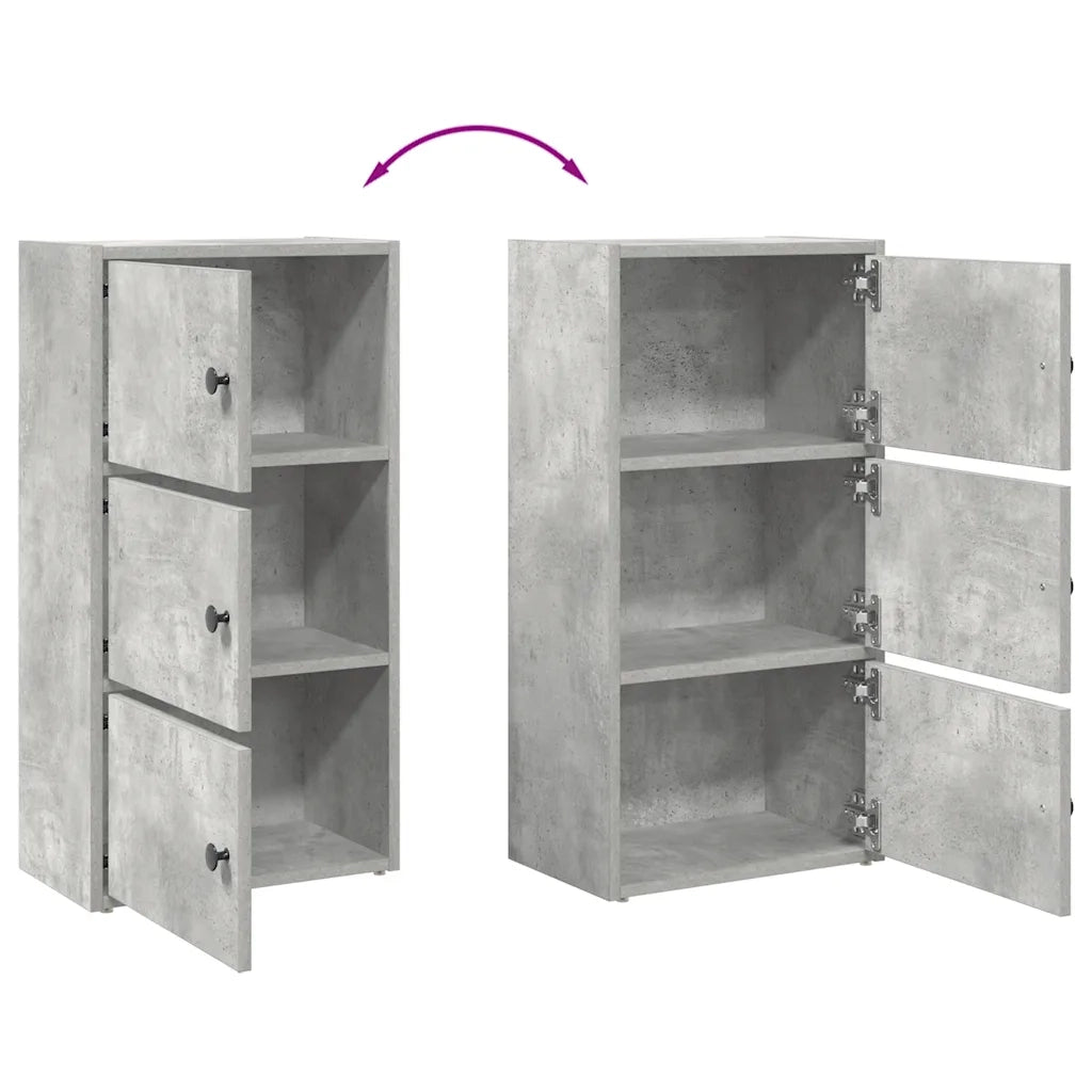 Libreria Grigio Cemento 40x24x77 cm in Legno Multistrato 860367