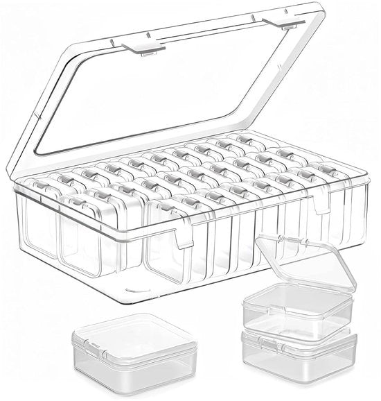 Set di scatole di stoccaggio trasparenti - multifunzionale - 31 pezzi - plastica - diverse misure