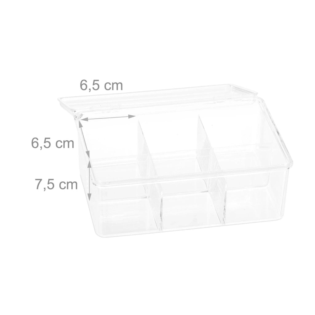 Scatola da tè trasparente con 6 scomparti accessorio da cucina 13_0000451