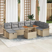 Set Divano da Giardino 9 pcs Beige polyrattan 3361259