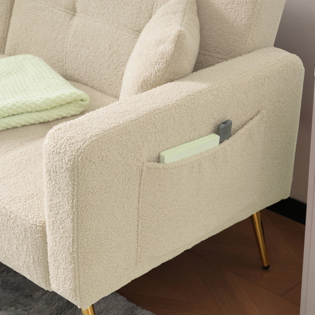 Divano letto regolabile - Zephmum- Con cuscini e tasche laterali