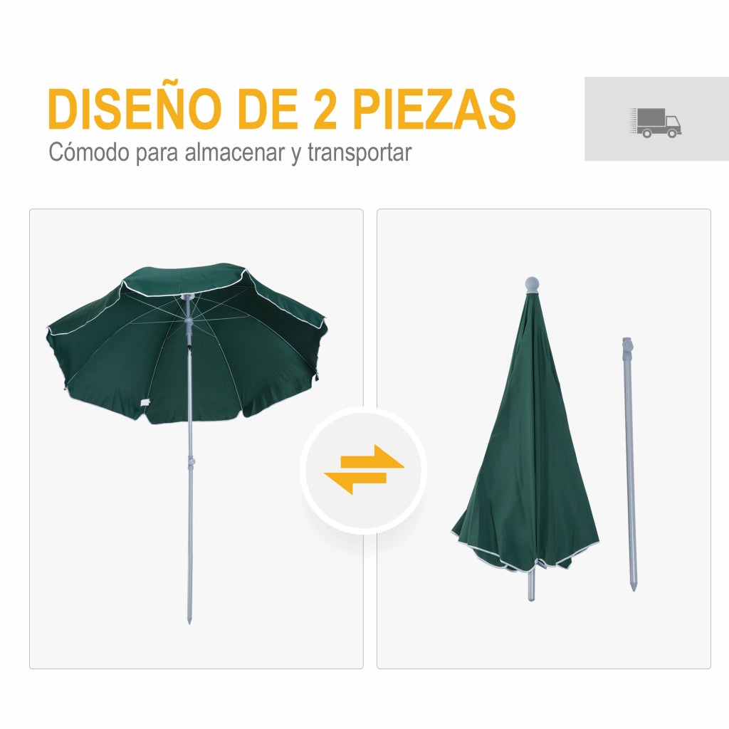 Ombrellone da giardino inclinabile ¨C Minimal ¨C verde ?202 cm