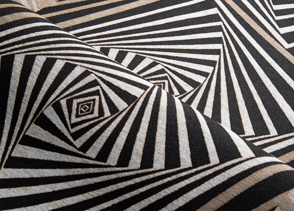 Tappeto Passatoia In Tessuto Jacquard Linea Emozioni Disegno Optical Nero - 57x115 - Nero