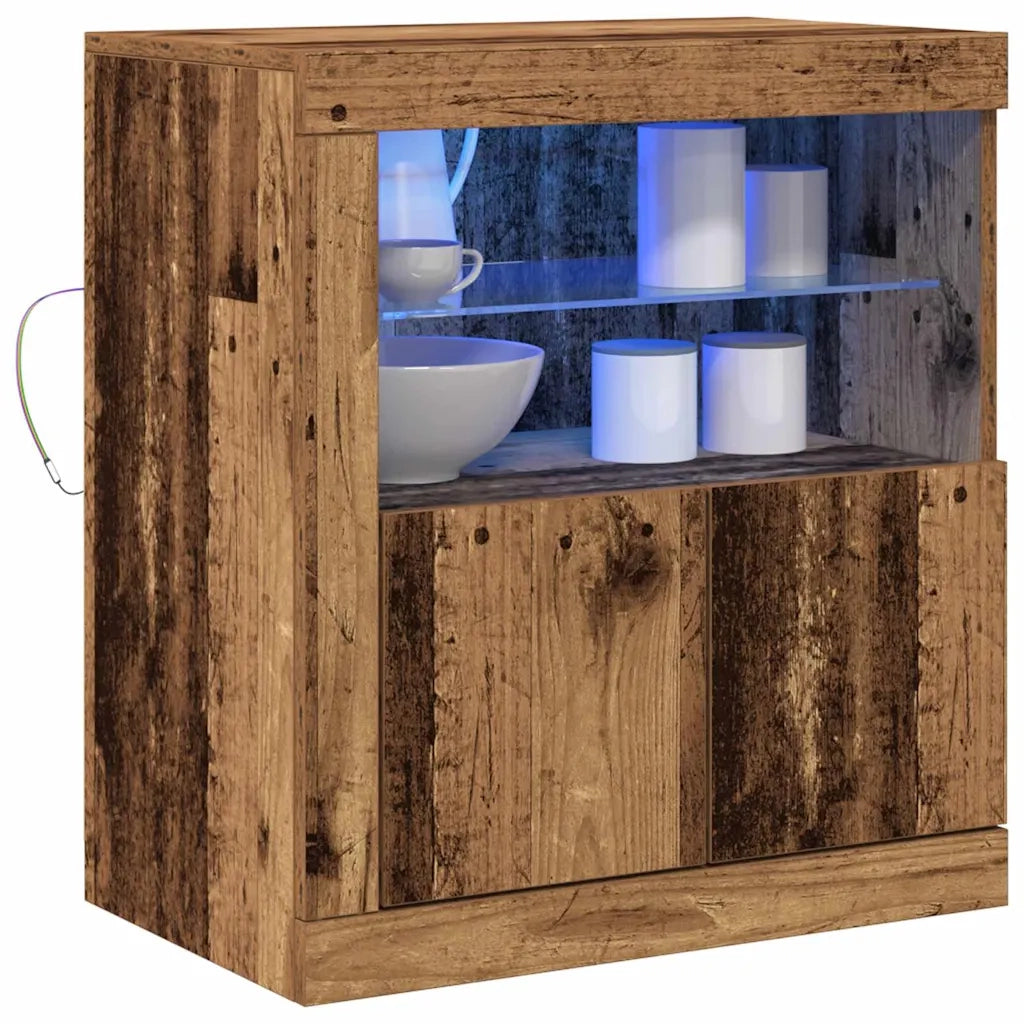 Madia LED Marrone 60,5 x 37 x 67 cm Legno multistrato 863012