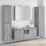 Set di mobili per il bagno 6 pz Sonoma grigio 3407212