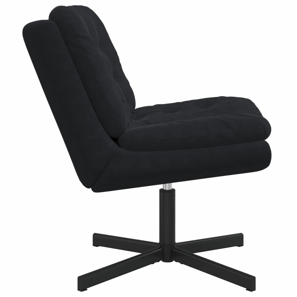 Poltrona Relax | Sedia Relax con Base Girevole Nero 63 x 75 x 76 cm Velluto