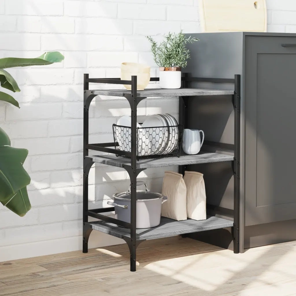 Carrello da Cucina Grigio Sonoma 50x35x75,5cm Legno Multistrato CFW6002987