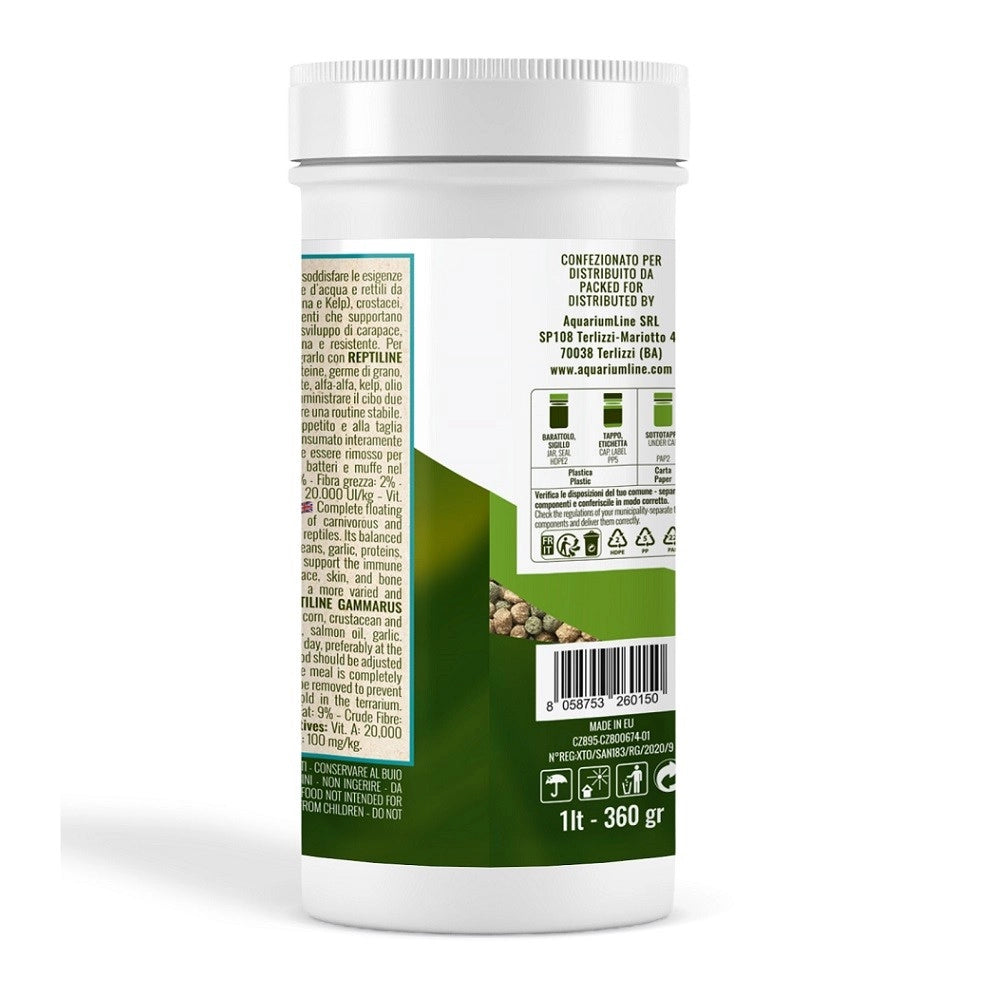 AquariumLine Carnivorbio Pellets barattolo da 1000ml/360gr - alimento completo per tartarughe acquatiche