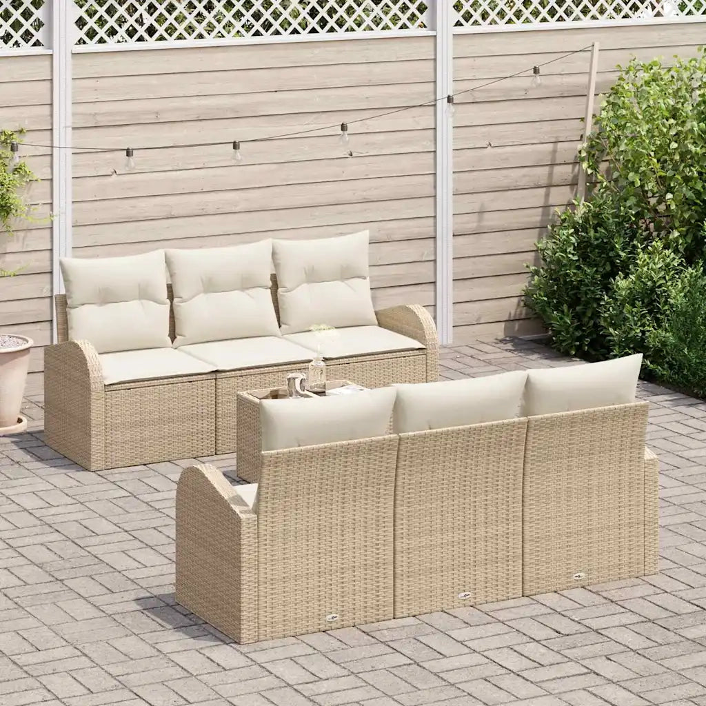 Set Divano da Giardino Beige 55 x 55 x 37 cm polyrattan 3345931