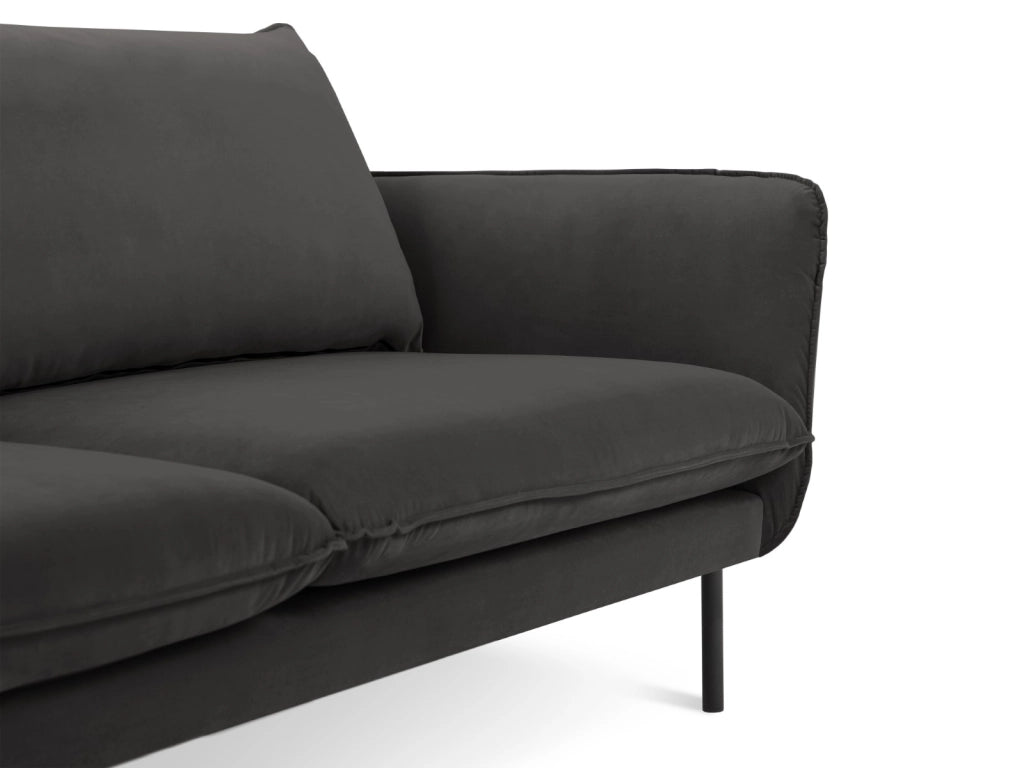 Cosmopolitan Design - Divano "Vienna" 3 posti in velluto grigio scuro 