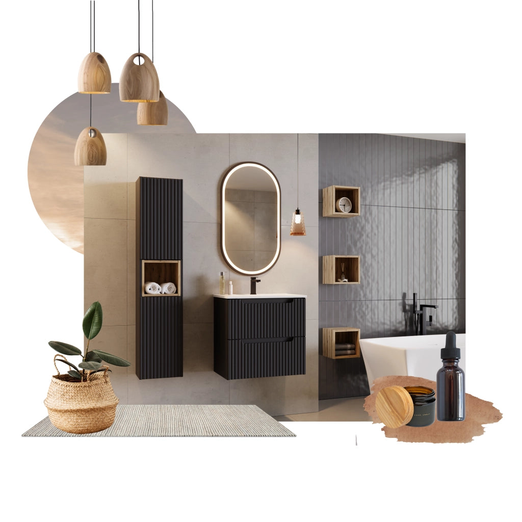 Mobile sottolavabo 80 cm 2 ante Nova Black 80 x 57 x 39 cm