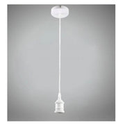 Trade Shop - Portalampada A Sospensione Cavo In Corda 2 Mt Per Lampadine E27 Bianco E27-2m-b -
