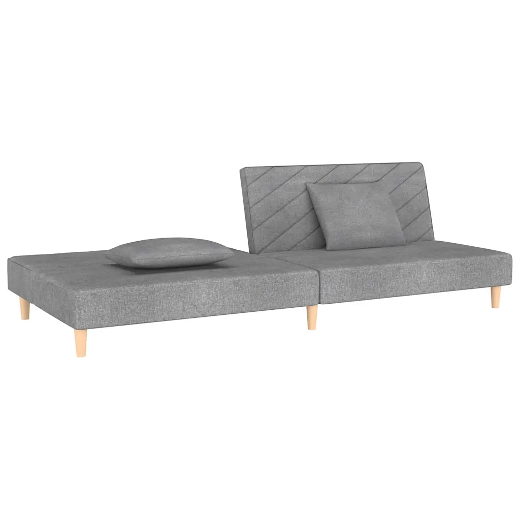 Divano Letto a 2 Posti con 2 Cuscini-Sofa Letto 2 Posti-Daybed Grigio Chiaro in Tessuto 475747