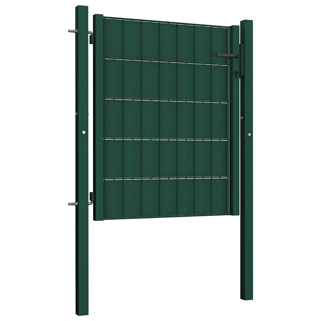 Cancello per Recinzione in PVC e Acciaio 100x100 cm Verde CFW1136979