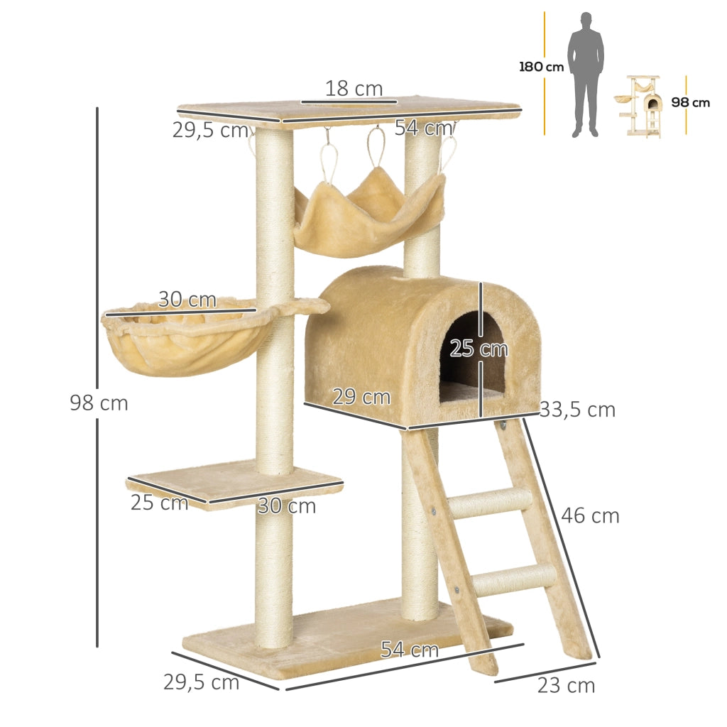 Tiragraffi per Gatti Multilivello ¨C Xylo ¨C Beige 98cm