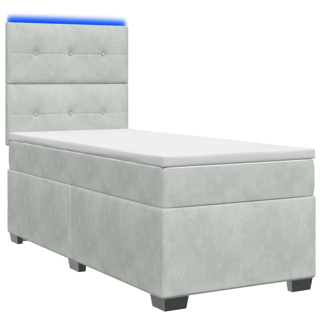 Letto box spring con materasso Grigio Chiaro 80 x 200 cm 3454994