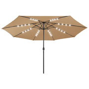 Ombrello | Parasolne da Giardino con Luci LED 400 cm Tortora