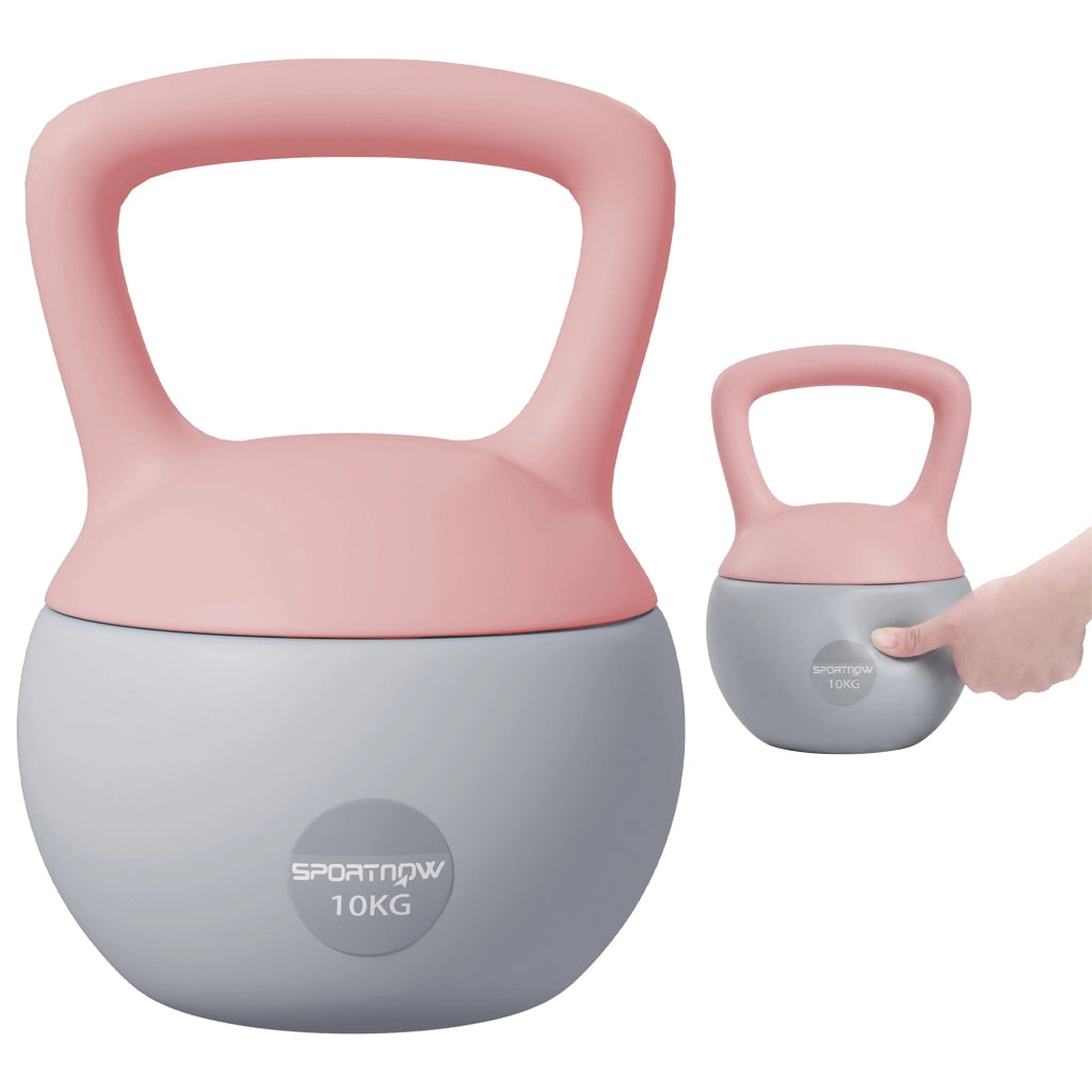 Kettlebell 10 kg ¨C Minimal ¨C Rosa e Grigio 21x21x30 cm